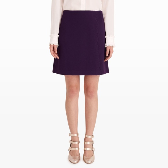 SOLD Club Monaco Crepe Skirt with Scallop detail size 0 - Picture 1 of 9